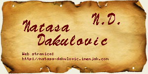 Nataša Dakulović vizit kartica